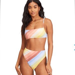 Billabong Brighter Daze Rise Bikini Bottom (Small) and Bralette (Medium).